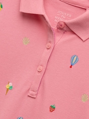 Joules Girls' Orla Pink Short Sleeve Polo Shirt Dress - Image 6 of 7