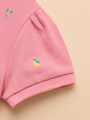 Joules Girls' Orla Pink Short Sleeve Polo Shirt Dress - Image 7 of 7