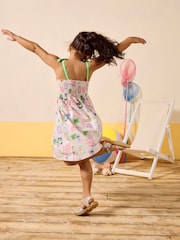 Joules Pretty As A Picture Cream Woven Bow Tie Dress - Image 2 of 7