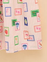 Joules Pretty As A Picture Cream Woven Bow Tie Dress - Image 6 of 7