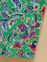 Joules Butterly Green Print Frill Sleeve Dress - Image 6 of 7