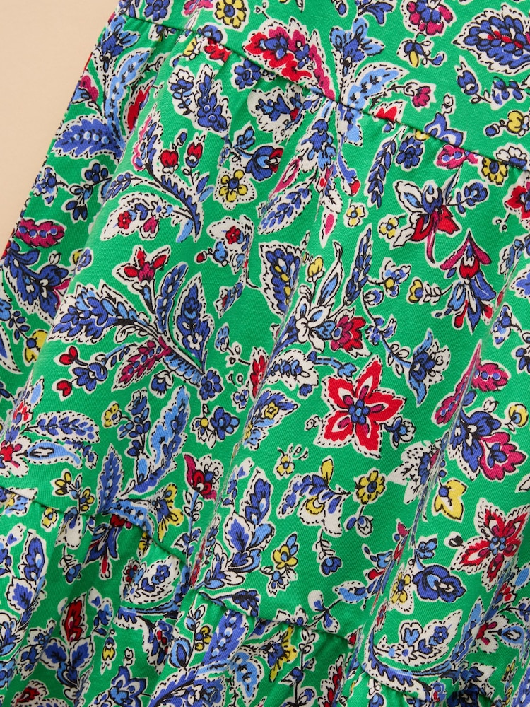 Joules Butterfly Green Print Frill Sleeve Dress - Image 7 of 7 Joules Butterfly Green Print Frill Sleeve Dress - Image 7 of 7