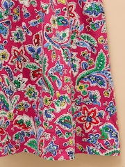 Joules Butterly Bright Pink Print Frill Sleeve Dress - Image 4 of 4