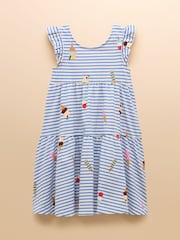 Azul - Joules Butterly Print Frill Sleeve Dress - Imagen 1 de 5
