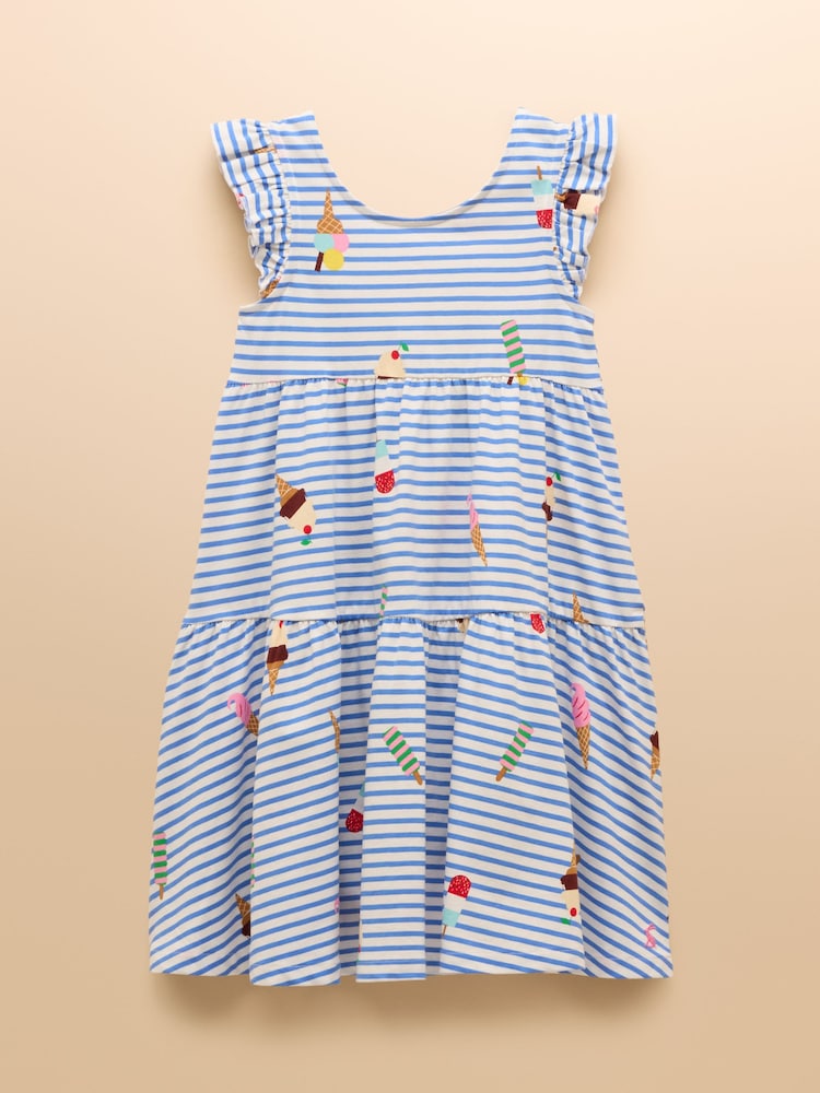 Blue Stripe Ice Cream - Joules Butterfly Print Frill Sleeve Dress - Bild 1 von 5 Blue Stripe Ice Cream - Joules Butterfly Print Frill Sleeve Dress - Bild 1 von 5