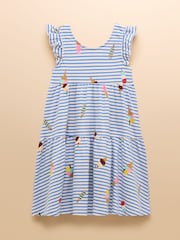 Azul - Joules Butterly Print Frill Sleeve Dress - Imagen 2 de 5