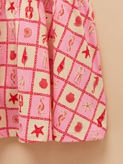 Rosa/crema - Joules Butterly Print Frill Sleeve Dress - Imagen 3 de 4