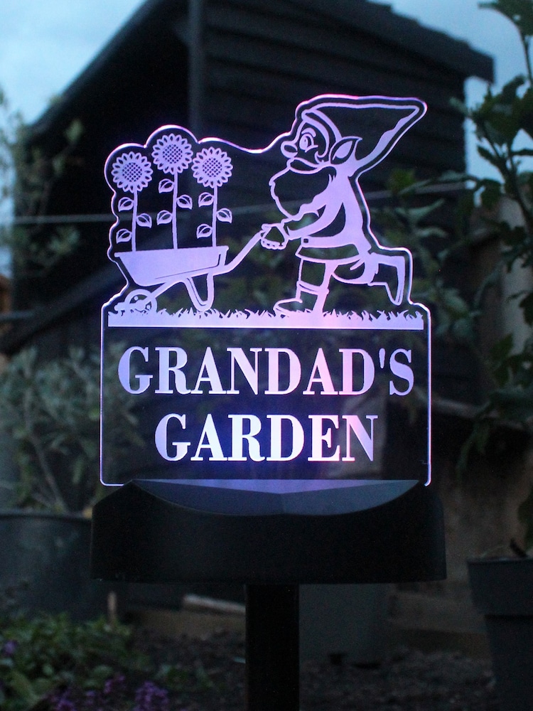 Natural Personalised Gnome Garden Outdoor Solar Light by PMC - Image 2 of 3