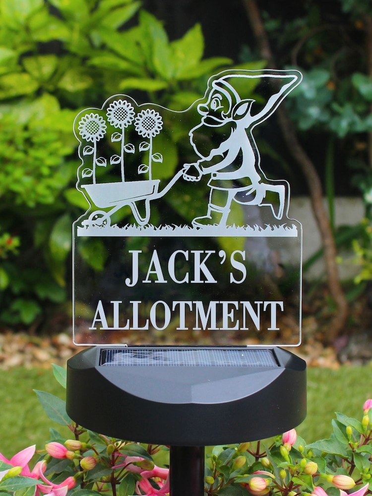 Natural Personalised Gnome Garden Outdoor Solar Light by PMC - Image 3 of 3