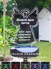 Natural Personalised Angel Memorial Outdoor Solar Light by PMC - Image 1 of 3