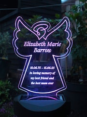 Natural Personalised Angel Memorial Outdoor Solar Light by PMC - Image 2 of 3