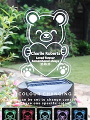 Natural Personalised Bear Memorial Outdoor Solar Light by PMC - Image 1 of 3