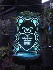 Natural Personalised Bear Memorial Outdoor Solar Light by PMC - Image 2 of 3