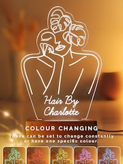 Natural Personalised Line Art Wooden Based LED Light by PMC - Image 1 of 3