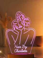 Natural Personalised Line Art Wooden Based LED Light by PMC - Image 3 of 3