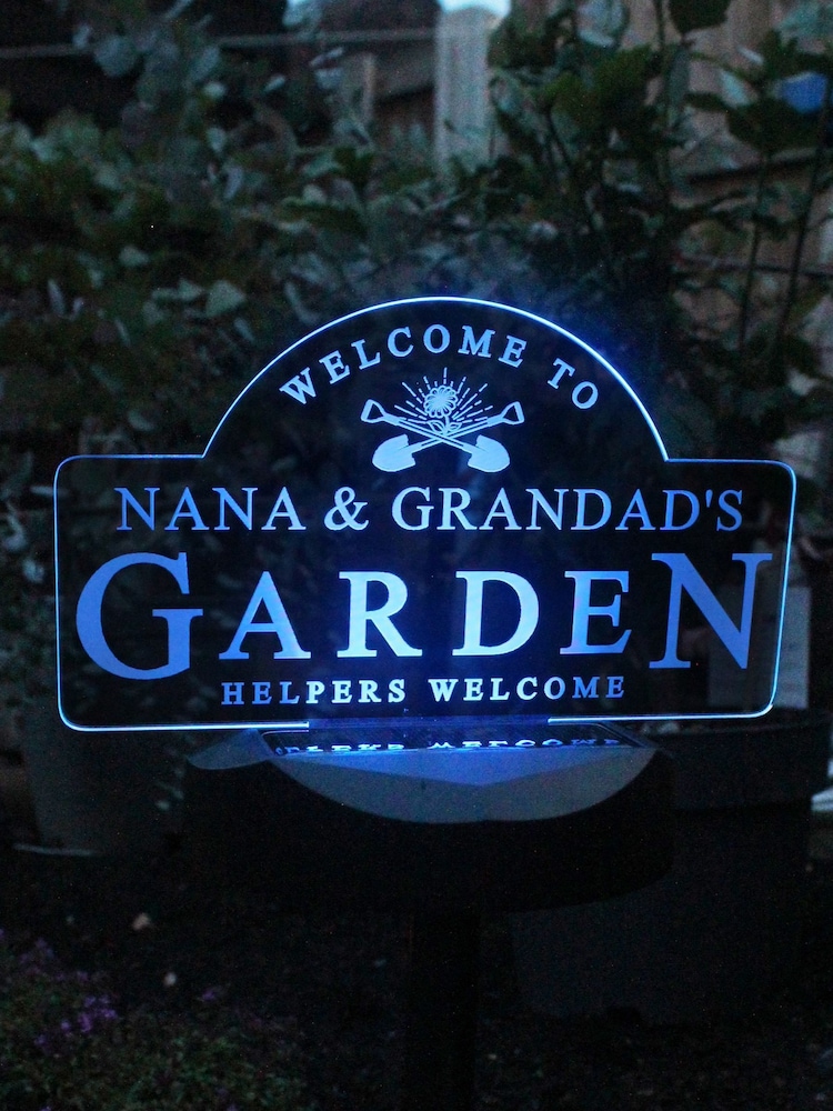 Natural Personalised Garden Sign Outdoor Solar Light by PMC - Image 2 of 4