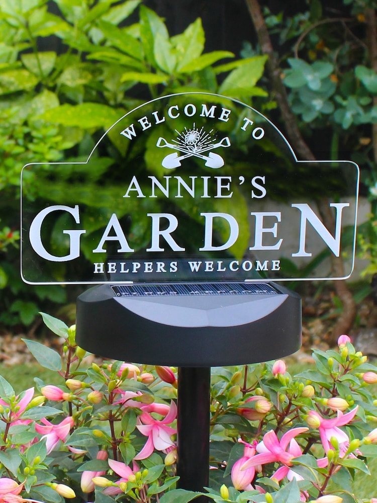 Natural Personalised Garden Sign Outdoor Solar Light by PMC - Image 4 of 4
