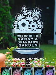 Natural Personalised Plant Pot Outdoor Solar Light by PMC - Image 1 of 3