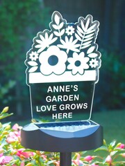 Natural Personalised Plant Pot Outdoor Solar Light by PMC - Image 3 of 3