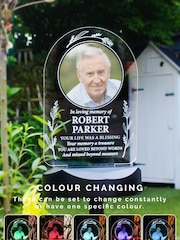 Natural Personalised Memorial Photo Upload Outdoor Solar Light by PMC - Image 1 of 4