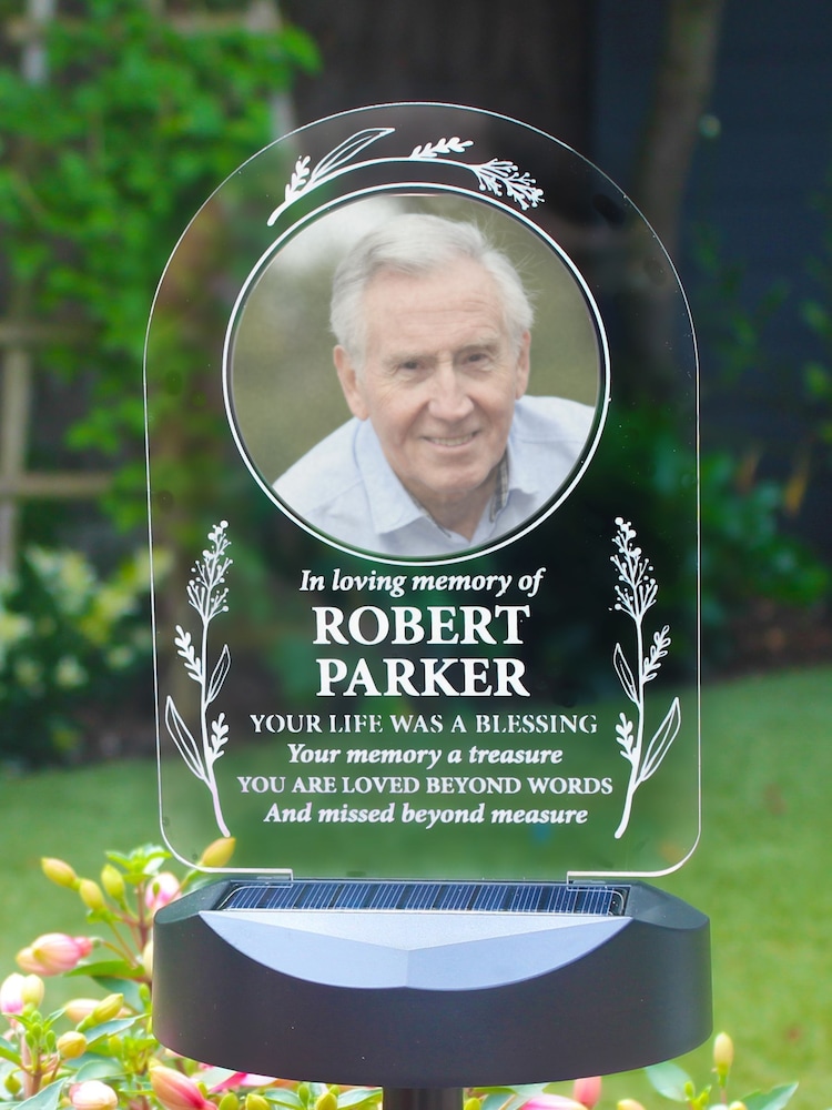 Natural Personalised Memorial Photo Upload Outdoor Solar Light by PMC - Image 2 of 4