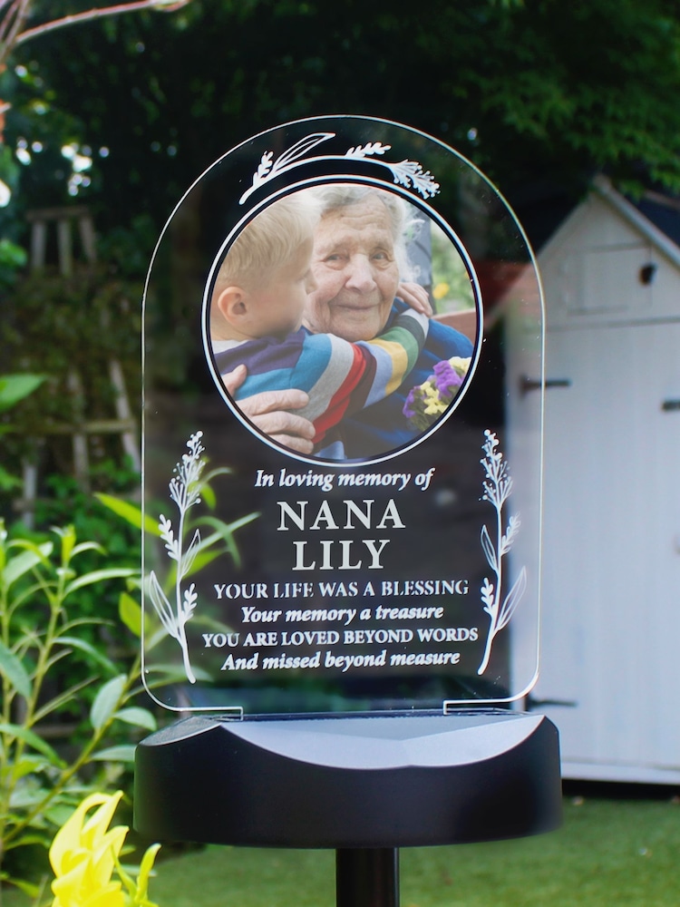 Natural Personalised Memorial Photo Upload Outdoor Solar Light by PMC - Image 4 of 4