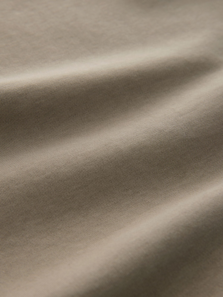 Taupe Brown Interlock Boxy Short Sleeve 100% Cotton T-Shirt - Image 2 of 3