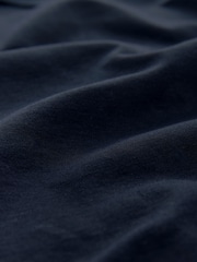 Navy Blue 100% Cotton Short Sleeve Smart Collar Polo Shirt - Image 7 of 8