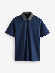 5 Geo Woven Collar Regular Fit Short Sleeve Jersey Polo Shirts 5 Pack - Image 11 of 14