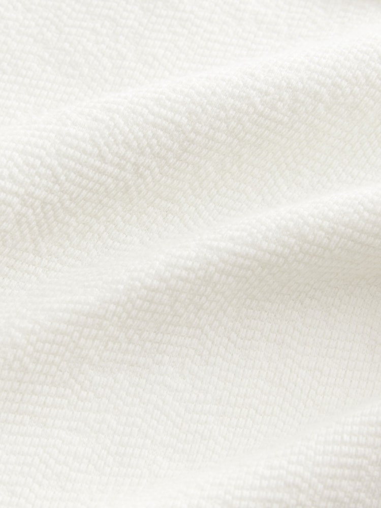 Ecru Heavyweight Textured Jersey 100% Cotton Shirt - Image 7 of 8