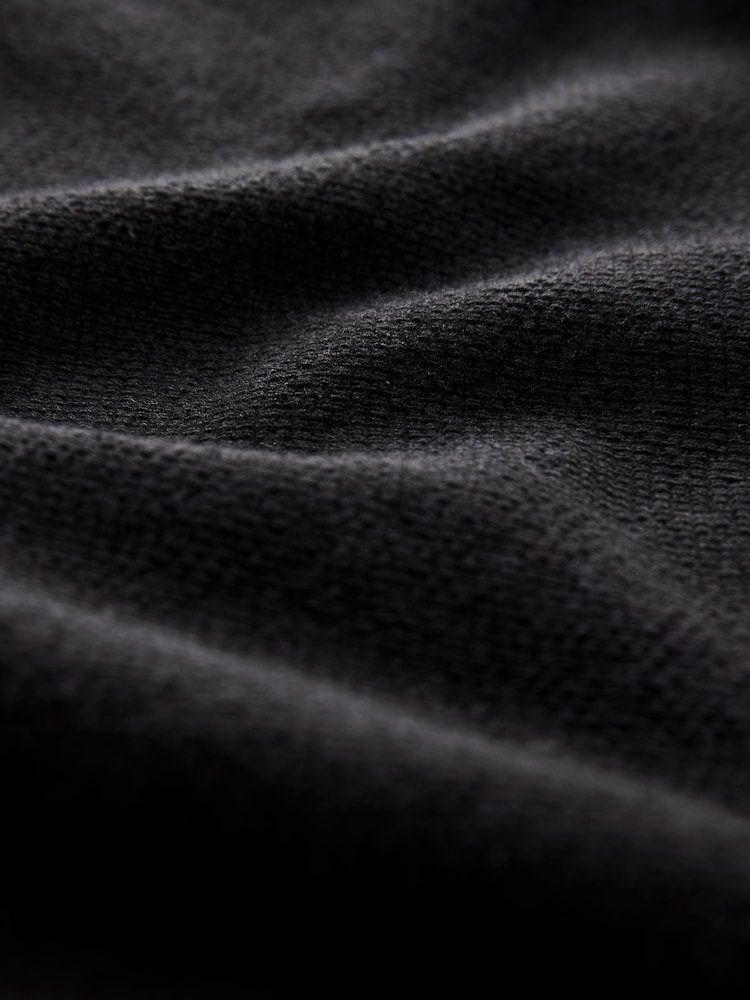 Black Heavyweight Textured Jersey 100% Cotton Shirt - Image 7 of 7