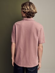 Pink Heavyweight Textured Jersey 100% Cotton Shirt - Image 3 of 7