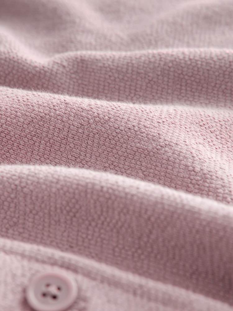 Pink Heavyweight Textured Jersey 100% Cotton Shirt - Image 7 of 7