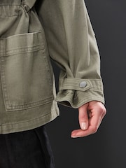 Khaki Green Cotton Utility Jacket - Image 4 of 8