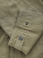 Khaki Green Cotton Utility Jacket - Image 8 of 8