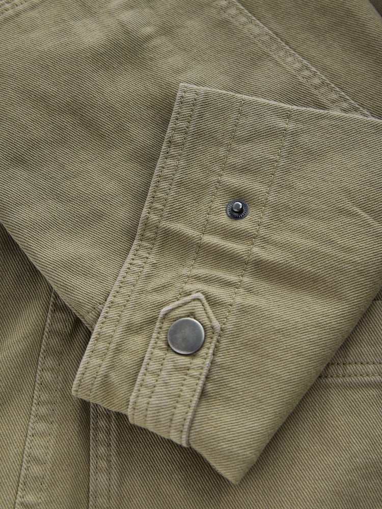 Khaki Green Cotton Utility Jacket - Image 8 of 8
