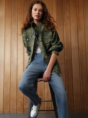 Khaki Camo Cotton Utility Jacket - Image 1 of 7