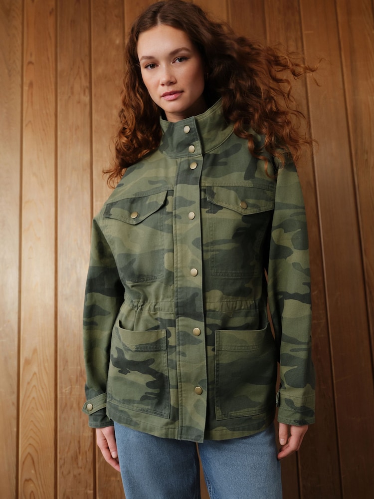 Khaki Camo Cotton Utility Jacket - Image 2 of 7