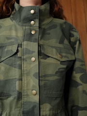 Khaki Camo Cotton Utility Jacket - Image 4 of 7
