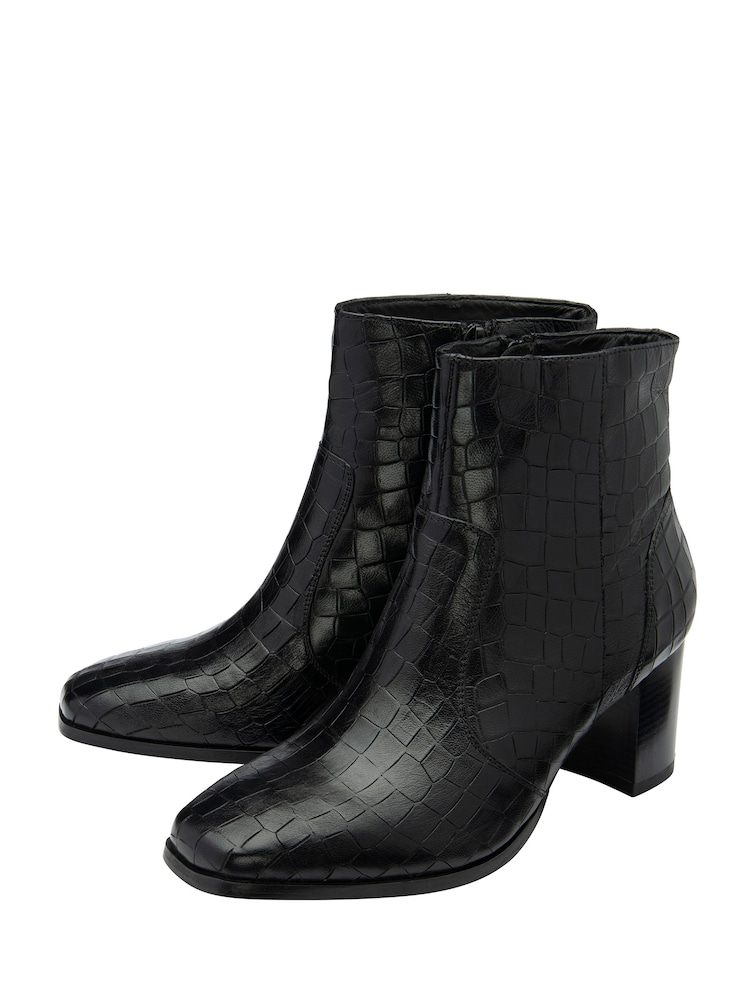 Negro - Botines de tacón en cuero de Ravel - Imagen 2 de 4 Negro - Botines de tacón en cuero de Ravel - Imagen 2 de 4