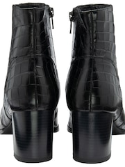 Ravel Black Leather Heeled Ankle Boots - Image 3 of 4