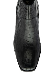 Ravel Black Leather Heeled Ankle Boots - Image 4 of 4