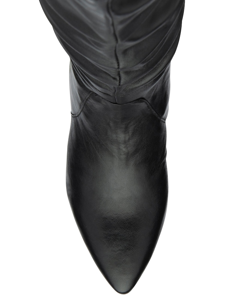 Ravel Black Leather Stiletto-Heel Knee-High Boots - Image 4 of 4