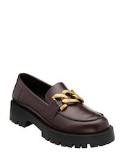 Ravel Burgundy Burgundy Chunky Cleated Sole Loafers - Image 1 of 4