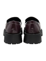 Ravel Burgundy Burgundy Chunky Cleated Sole Loafers - Image 3 of 4