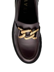 Ravel Burgundy Burgundy Chunky Cleated Sole Loafers - Image 4 of 4