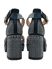 Ravel Blue Satin Heeled Sandals - Image 4 of 5