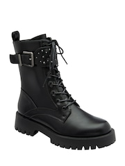 Ravel Black Zip-Up Round Toe Ankle Boots - Image 1 of 4