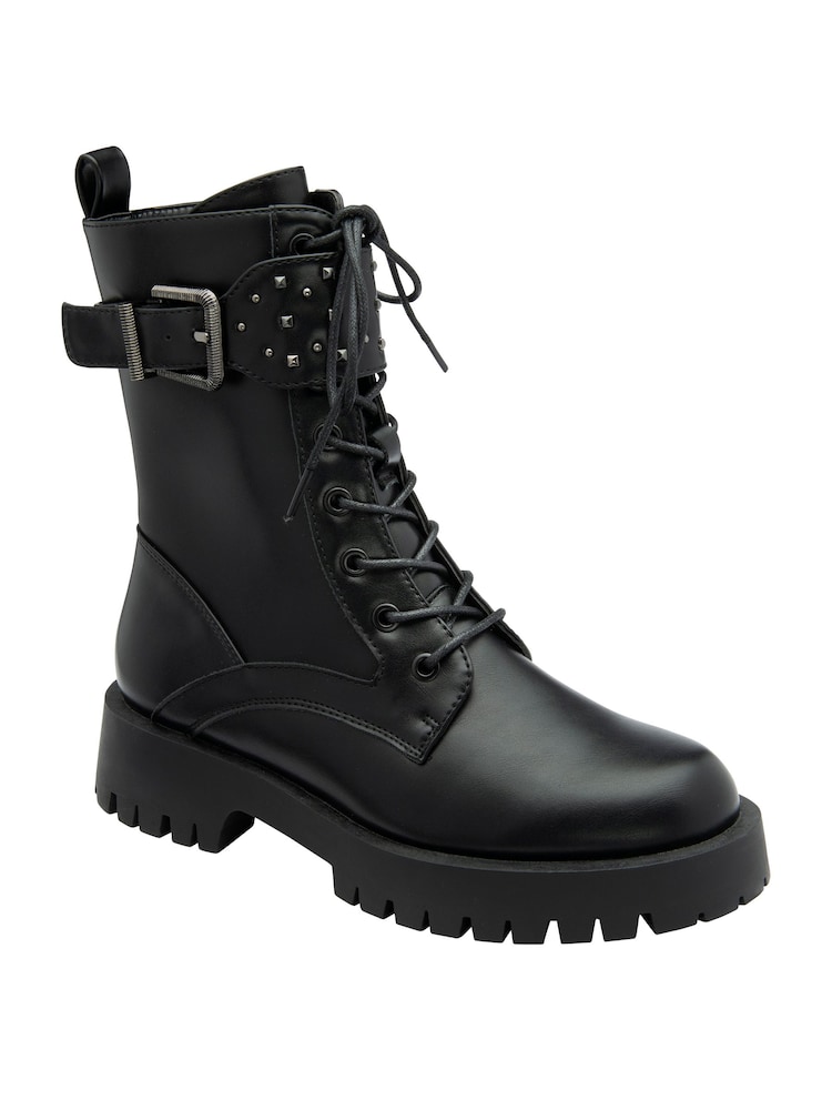 Ravel Black Zip-Up Round Toe Ankle Boots - Image 1 of 4