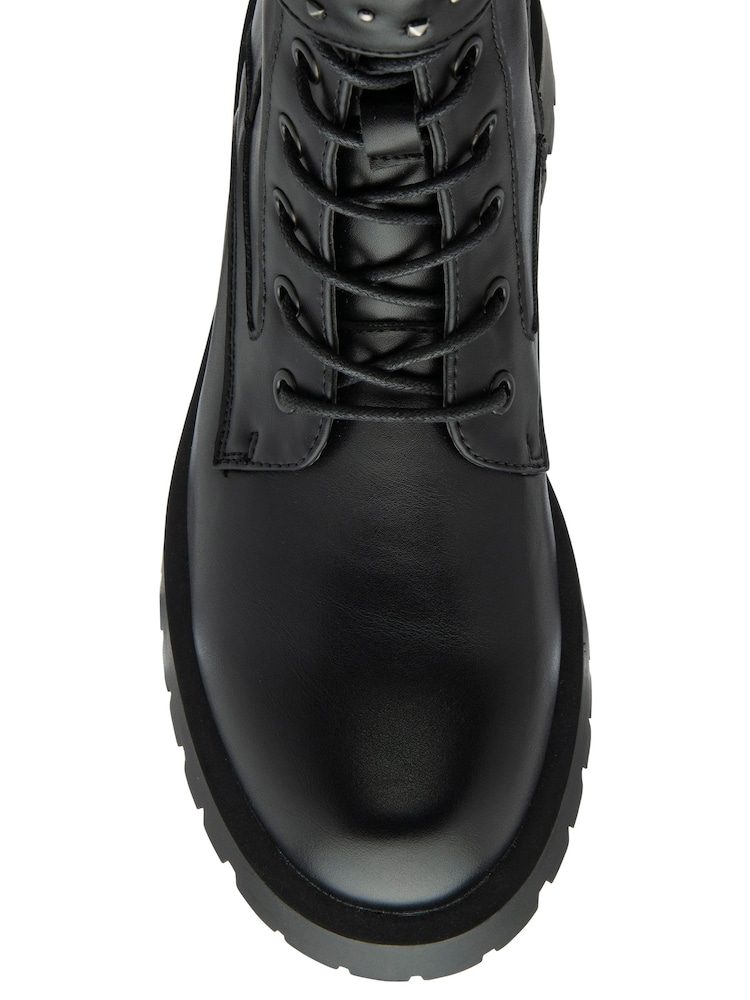 Ravel Black Zip-Up Round Toe Ankle Boots - Image 3 of 4